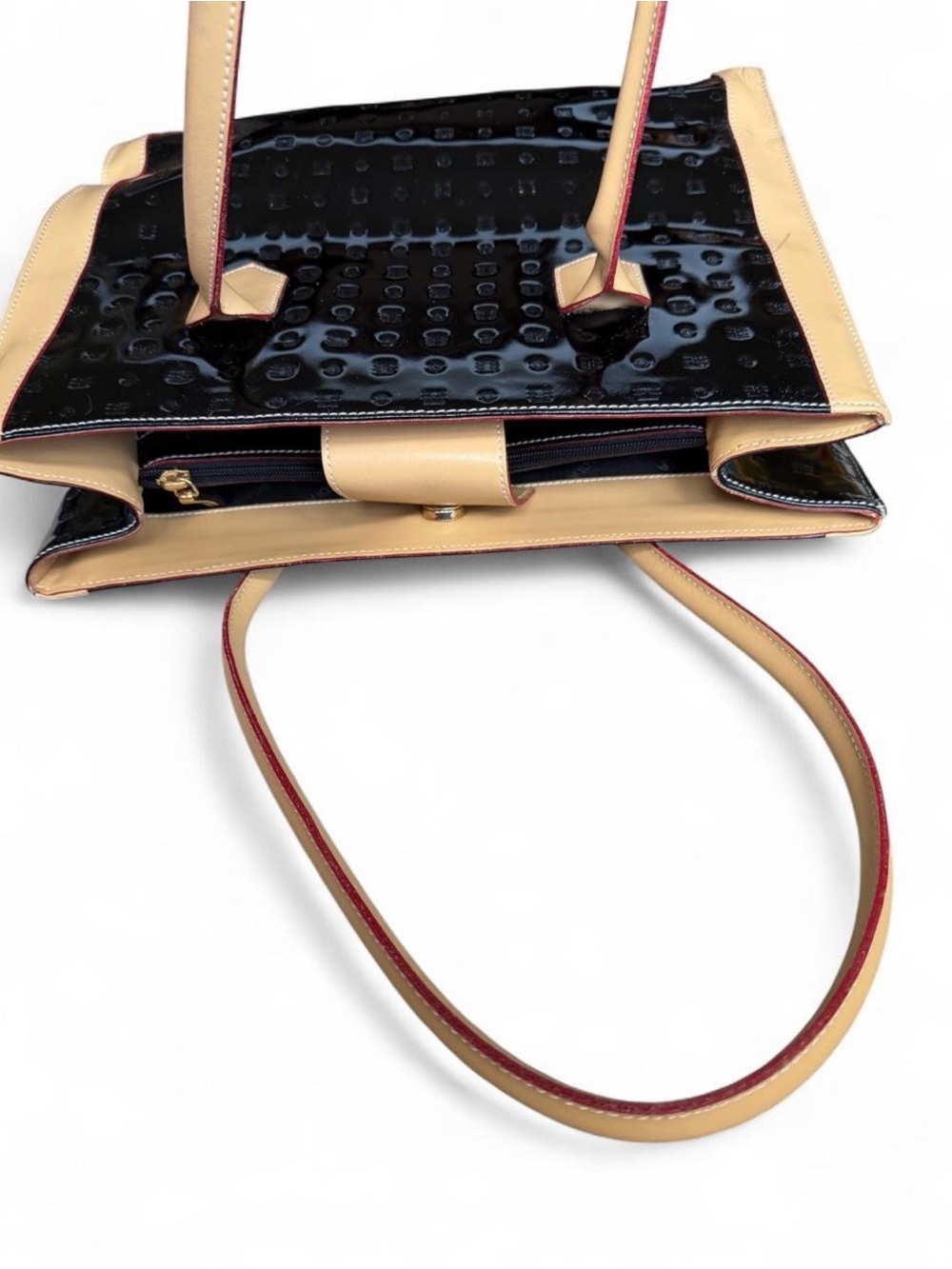 Arcadia Women’s Genuine Patent Leather Tote Bag Shoulder Purse Made in Italy - Picture 6 of 16